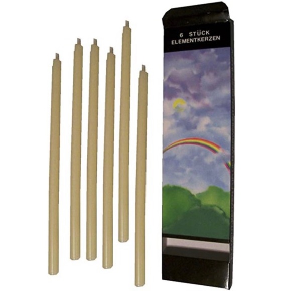 Elements 10-Inch Straight Candles, Set of 6, CREAM COLOR Pencil thin tapers - Picture 3 of 4